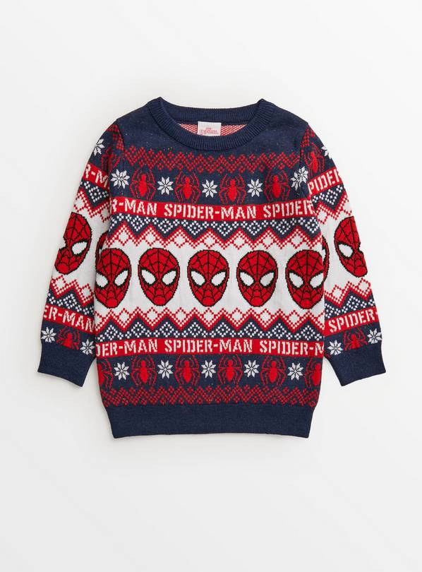 Buy Marvel Navy Fair Isle Spider Man Christmas Jumper 10 years Jumpers and hoodies Argos